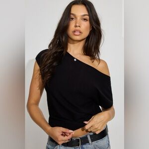 Garage Asymmetric Cinched Waist Sweater